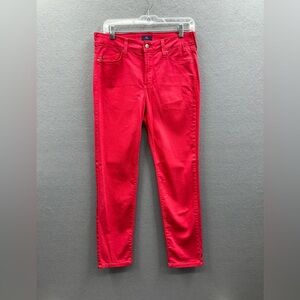 EUC NYDJ Jeans Womens 6 Pink Ankle‎ Mid Rise Lift Tuck Stretch Denim Skinny USA